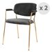 CLARA- Silla de tela acanalada y metal (x2) CLARA- Silla de tela acanalada y metal (x2) Negro