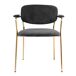 CLARA- Silla de tela acanalada y metal (x2) CLARA- Silla de tela acanalada y metal (x2) Negro