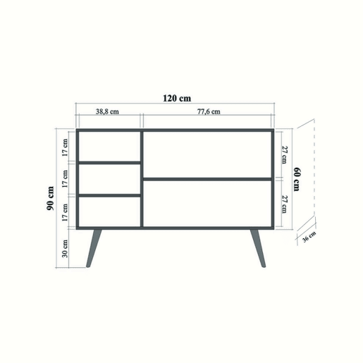 Aparador com efeito madeira Aparador com efeito madeira