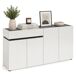 Credenza 2 Estantes en Madera Melaminada Credenza 2 Estantes en Madera Melaminada Blanco/ Gris