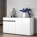 Credenza 2 Estantes en Madera Melaminada Credenza 2 Estantes en Madera Melaminada Blanco/ Gris
