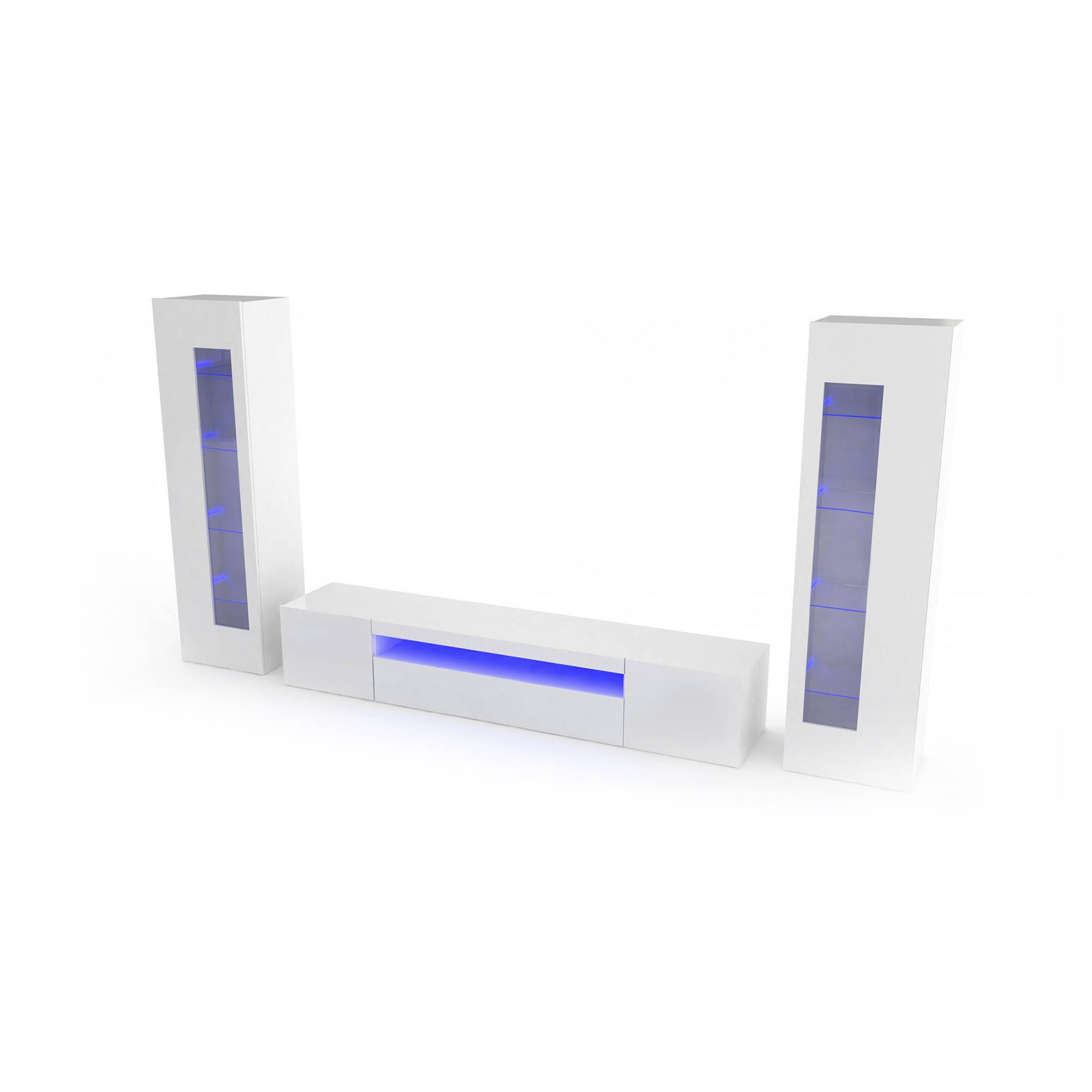 Pared Equipada efecto madera con luz Led 290