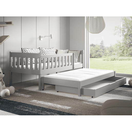 Cama para crianças NELA cinzenta 86x168x75cm