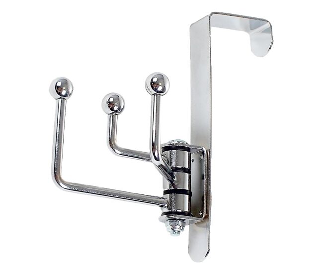 Percha giratoria de metal con 3 ganchos