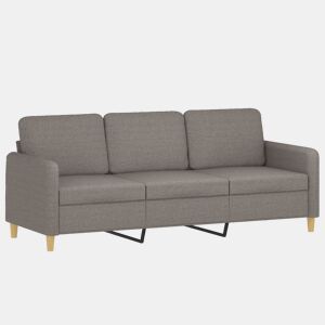 vidaXL Sofá de 3 lugares tecido 180 cm cinzento-acastanhado