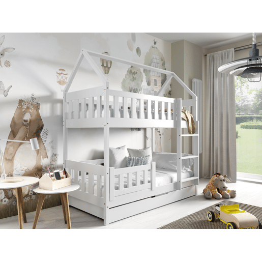 Cama de casa ZUZIA Branco 86x168x185cm