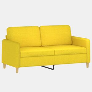 vidaXL Sofá de 2 lugares 140 cm tecido amarelo-claro
