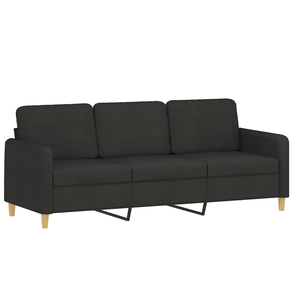 Vidaxl sofá de 3 plazas de tela negro 180 cm