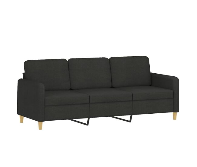 Vidaxl sofá de 3 plazas de tela negro 180 cm