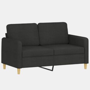 vidaXL Sofá de 2 lugares tecido 120 cm preto
