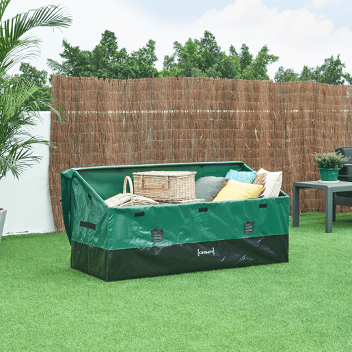 Caixa de arrumação exterior Alanno 560 L 155x64x75 cm - VerdePreto casa.pro