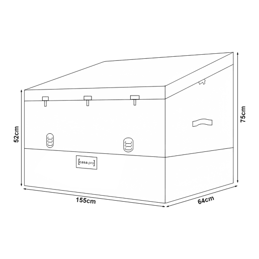 Caixa de arrumação exterior Alanno 560 L 155x64x75 cm - VerdePreto casa.pro