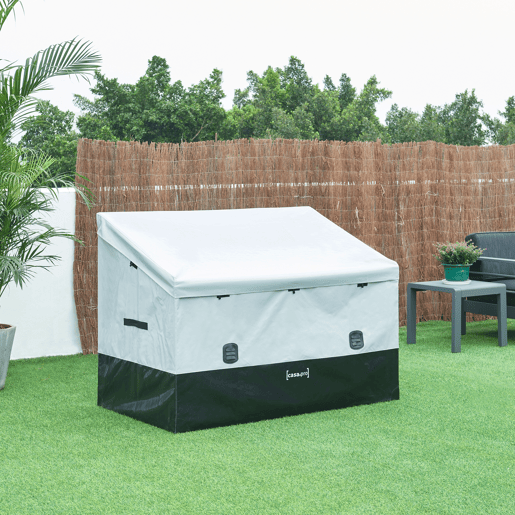 Caixa de arrumação exterior Alanno 850 L 147x86x109 cm - CinzentoPreto casa.pro