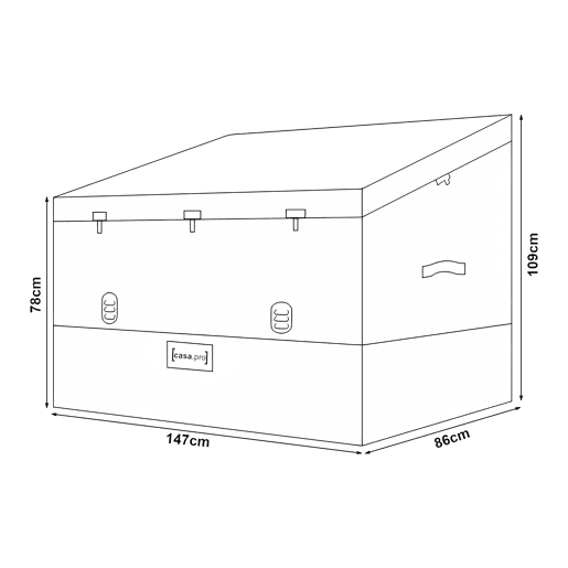 Caixa de arrumação exterior Alanno 850 L 147x86x109 cm - CinzentoPreto casa.pro