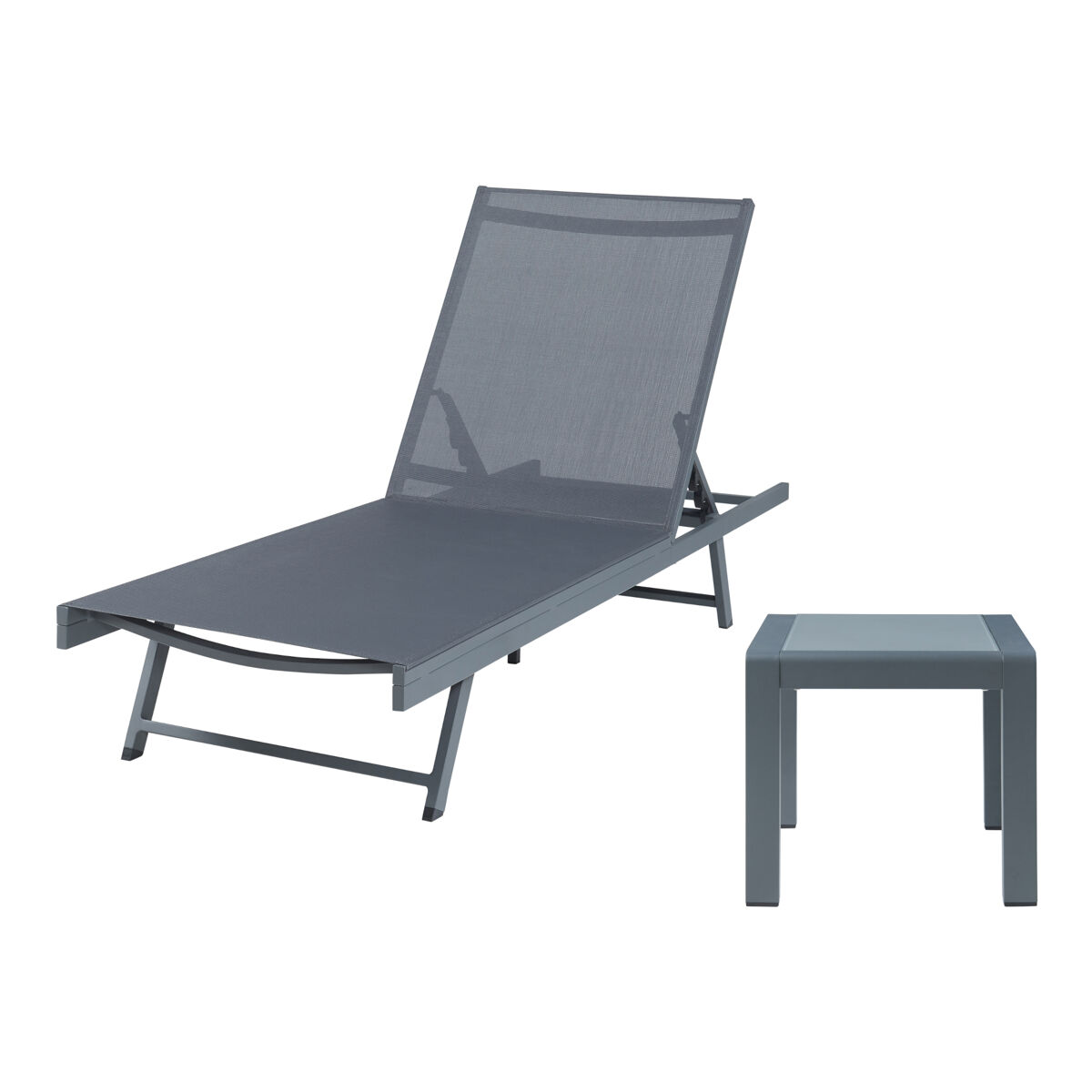 Conjunto de 1 tumbona y 1 mesa Baragiano