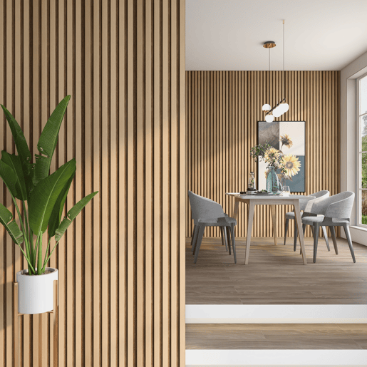 Conjunto de 10x painéis de parede 3D Borger 195x30 cm - Efeito Carvalho Claro NEU.HOLZ