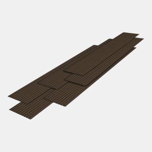 Conjunto de 18x painéis de parede 3D Bronckhorst 195x31,5 cm - efeito madeira escura NEU.HOLZ