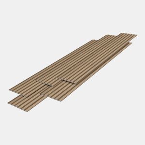 Conjunto de 5x painéis de parede 3D Borger 195x30 cm - Efeito Carvalho Claro NEU.HOLZ