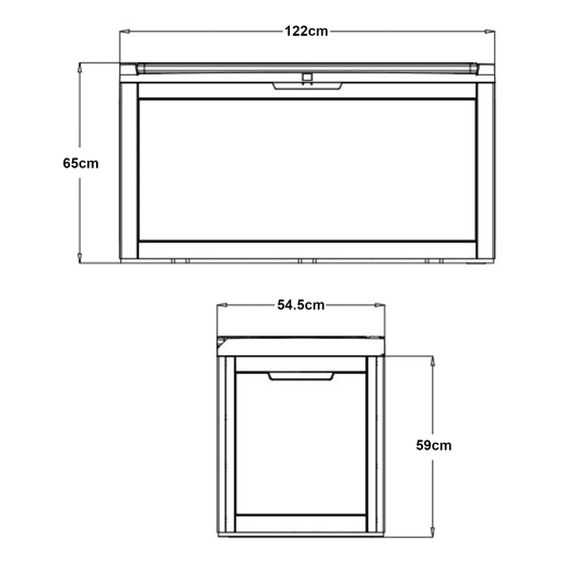 Arca de exterior Atella 380 L com almofada 122x55x65 cm - Efeito rattan preto casa.pro