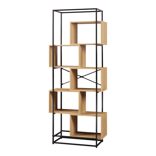 Estante Rennebu 5 níveis 194x80x33 cm - Efeito pretocarvalho en.casa