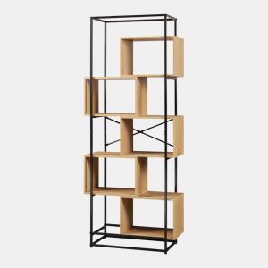 Estante Rennebu 5 níveis 194x80x33 cm - Efeito pretocarvalho en.casa