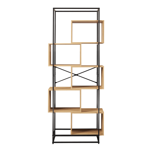 Estante Rennebu 5 níveis 194x80x33 cm - Efeito pretocarvalho en.casa