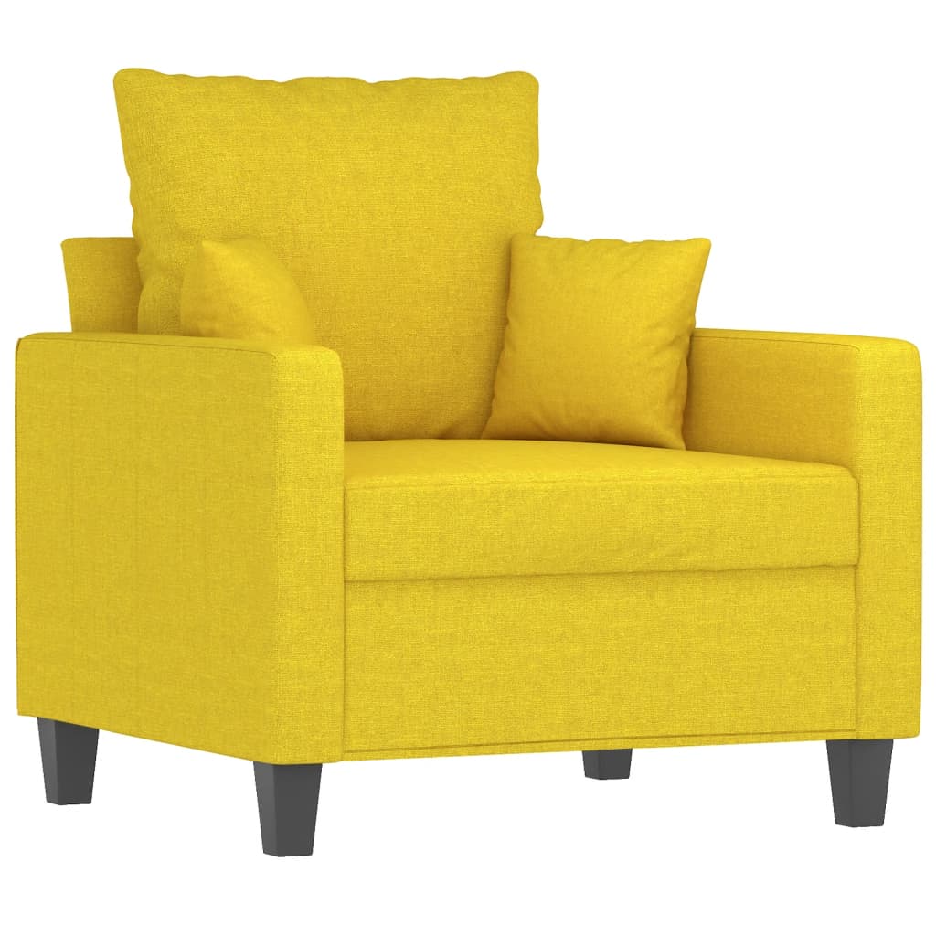 Vidaxl sillón de tela amarillo claro 60 cm