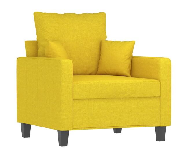 Vidaxl sillón de tela amarillo claro 60 cm