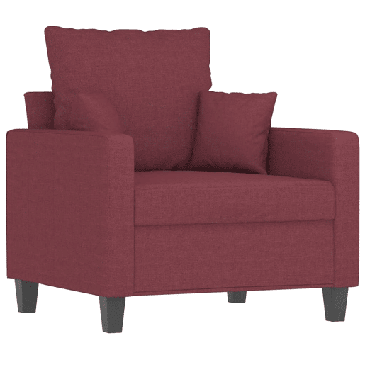 vidaXL Poltrona 60 cm tecido vermelho tinto vidaXL Poltrona 60 cm tecido vermelho tinto