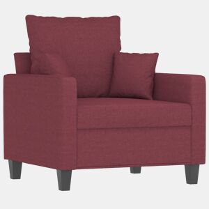vidaXL Poltrona 60 cm tecido vermelho tinto