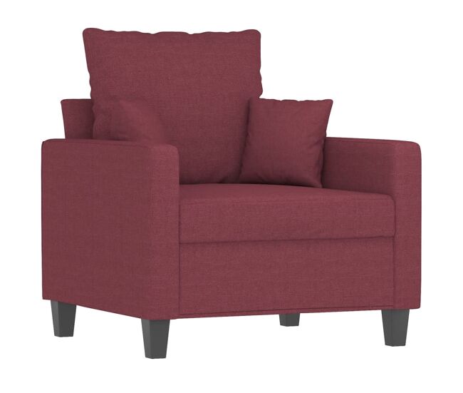 Vidaxl sillón de tela rojo tinto 60 cm