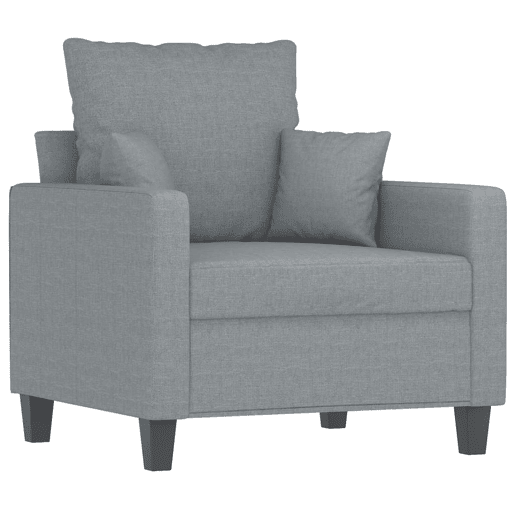 vidaXL Poltrona tecido 60 cm cinzento-claro