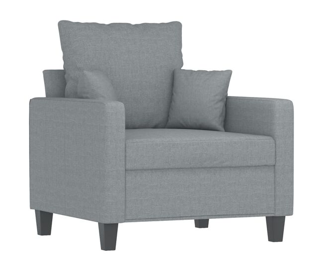 Vidaxl sillón de tela gris claro 60 cm