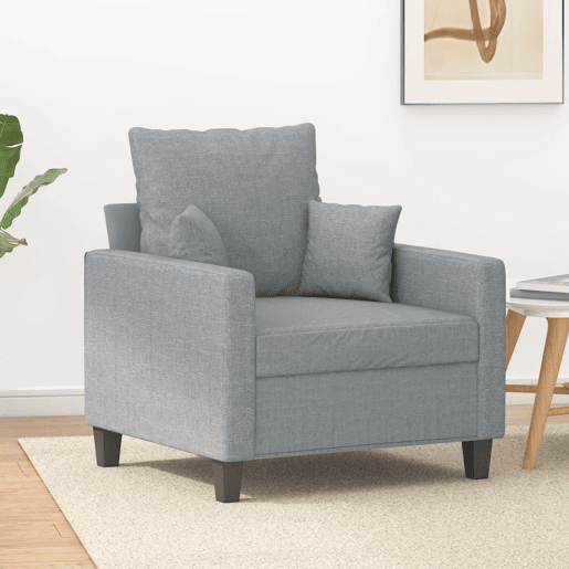 vidaXL Poltrona tecido 60 cm cinzento-claro