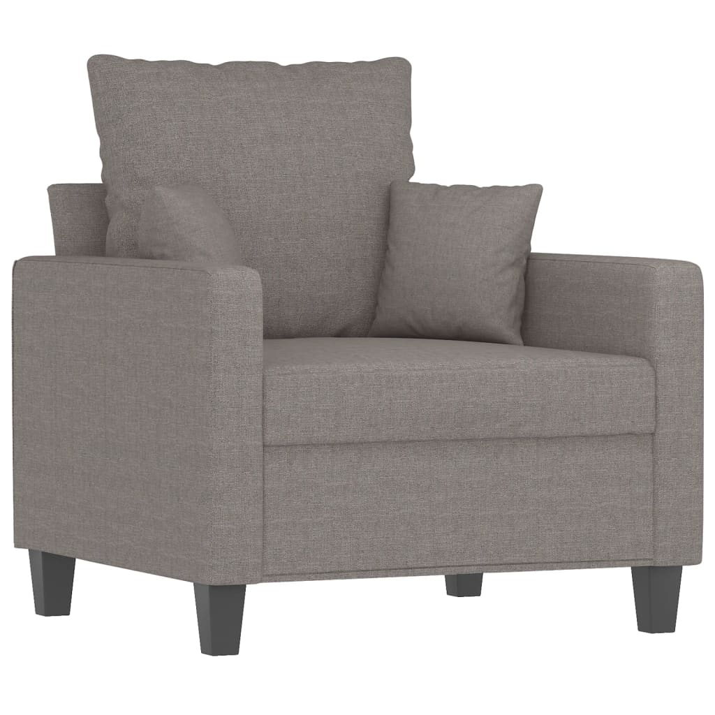 Vidaxl sillón de tela gris taupé 60 cm