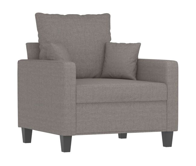 Vidaxl sillón de tela gris taupé 60 cm