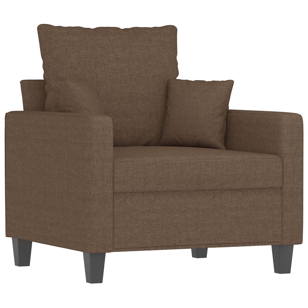 Vidaxl sillón de tela marrón 60 cm