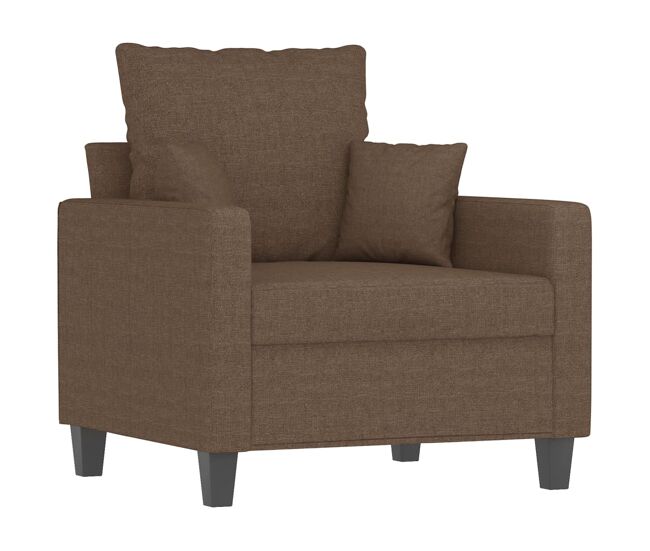 Vidaxl sillón de tela marrón 60 cm