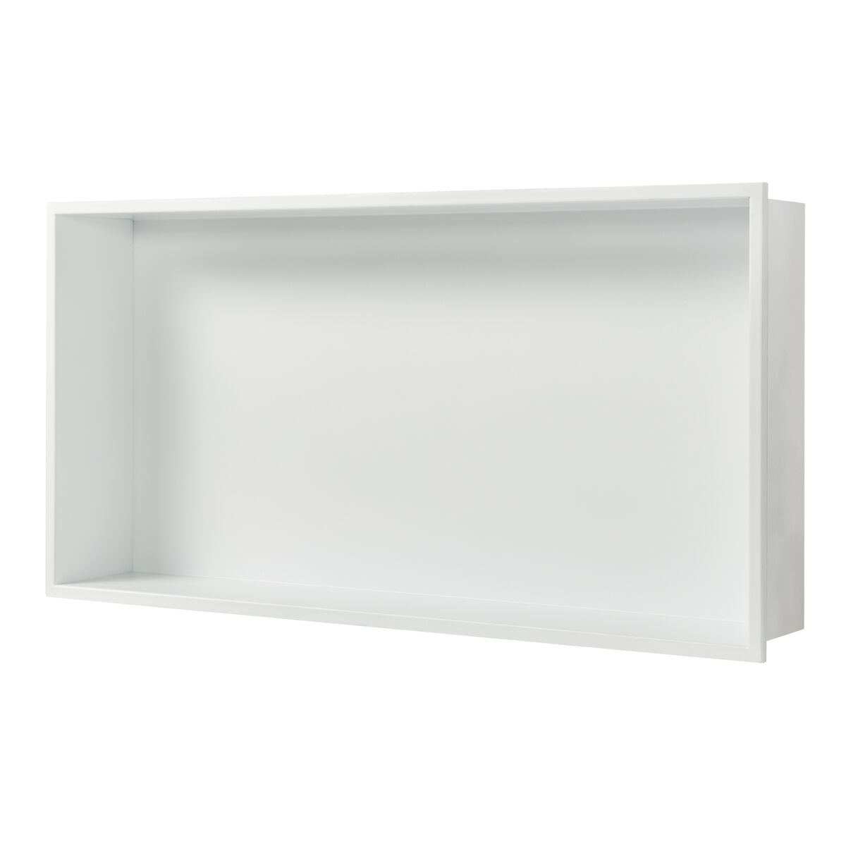 Nicho de ducha kristinehamn acero inoxidable 62x32x10cm - blanco mate [neu.haus]