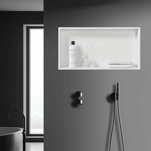 Nicho de duche Kristinehamn em aço inoxidável 62x32x10cm - Branco mate neu.haus