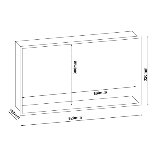 Nicho de duche Kristinehamn em aço inoxidável 62x32x10cm - Branco mate neu.haus