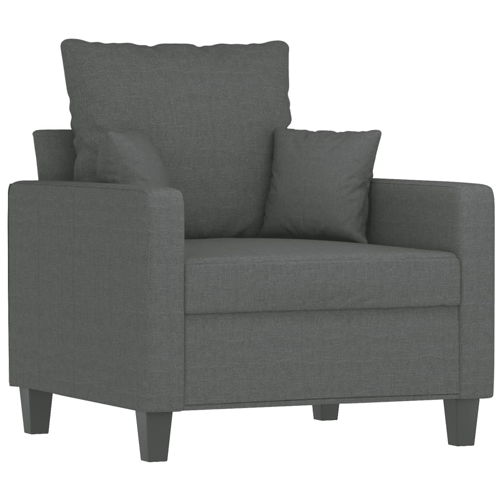 Vidaxl sillón de tela gris oscuro 60 cm