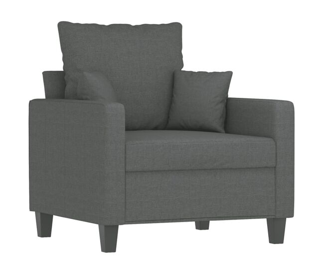 Vidaxl sillón de tela gris oscuro 60 cm