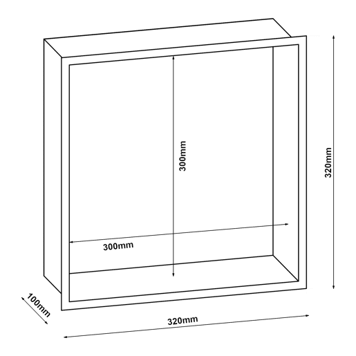 Nicho de duche Kristinehamn em aço inoxidável 32x32x10cm - Branco mate neu.haus