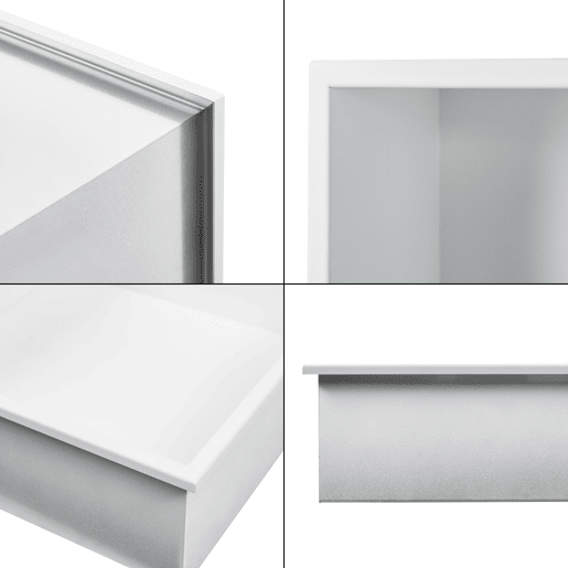 Nicho de duche Kristinehamn em aço inoxidável 32x32x10cm - Branco mate neu.haus