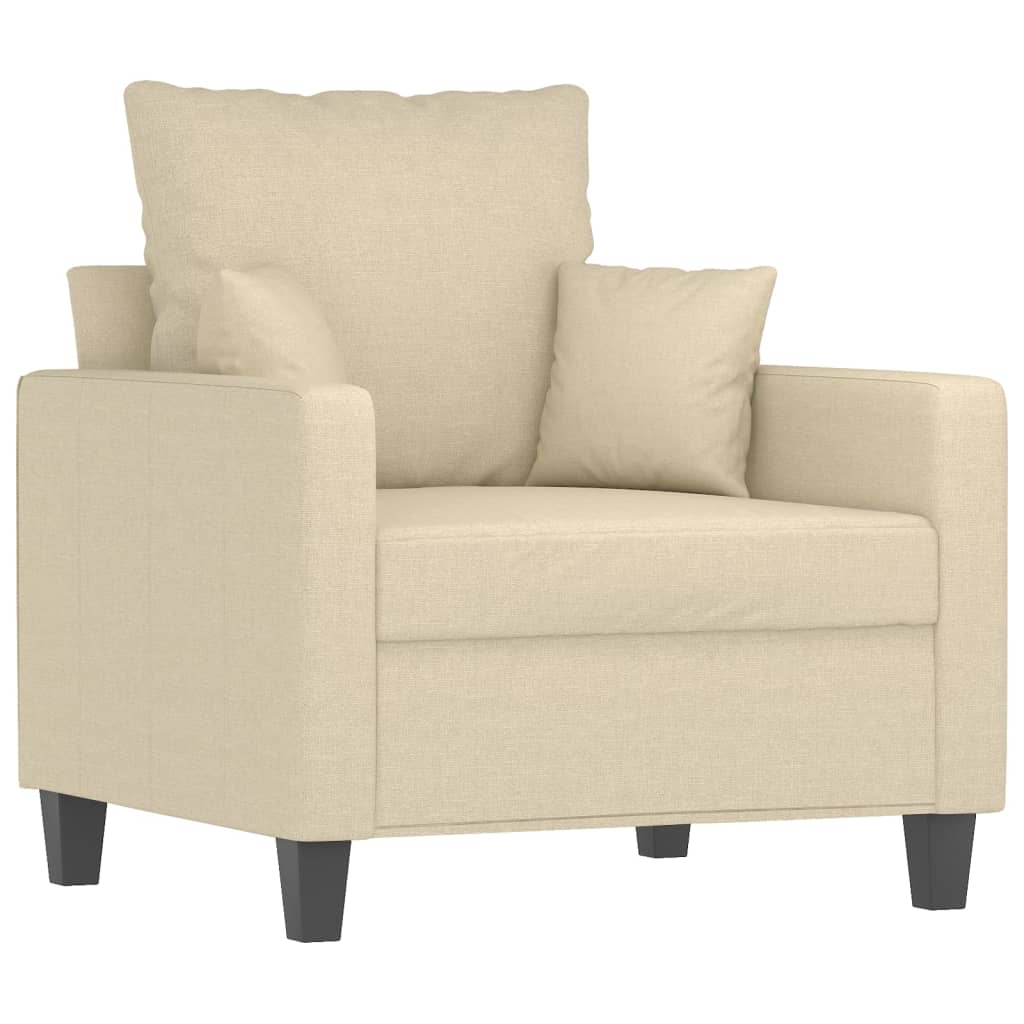 Vidaxl sillón de tela color crema 60 cm