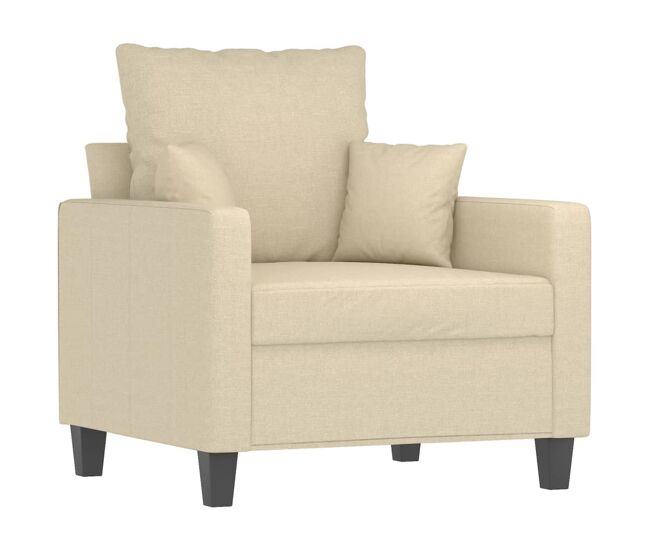 Vidaxl sillón de tela color crema 60 cm