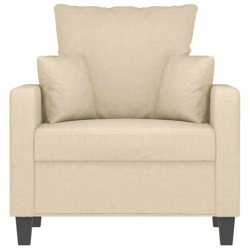vidaXL Poltrona 60 cm tecido cor creme vidaXL Poltrona 60 cm tecido cor creme