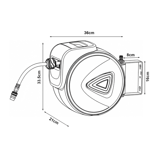 Enrolador de mangueira de ar comprimido Nassau PVC 20+2m - BrancoCinza pro.tec