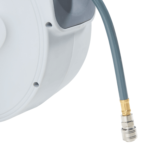 Enrolador de mangueira de ar comprimido Nassau PVC 20+2m - BrancoCinza pro.tec